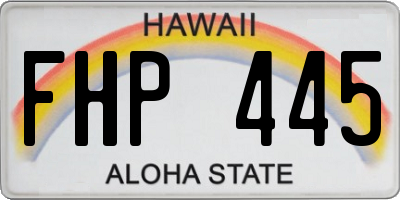 HI license plate FHP445