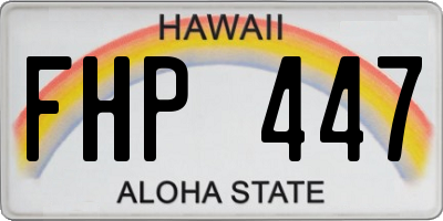 HI license plate FHP447