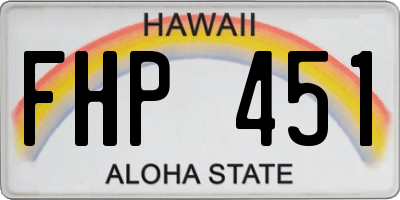HI license plate FHP451