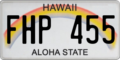 HI license plate FHP455