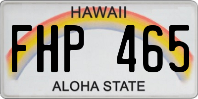 HI license plate FHP465