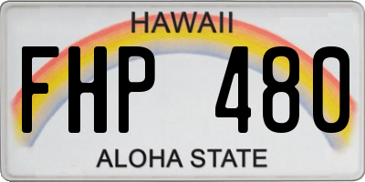 HI license plate FHP480