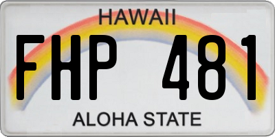 HI license plate FHP481