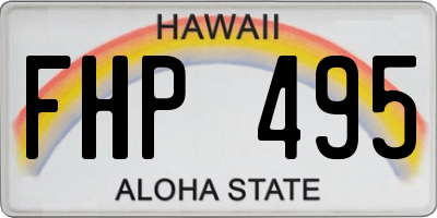 HI license plate FHP495