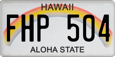HI license plate FHP504