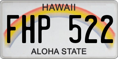HI license plate FHP522