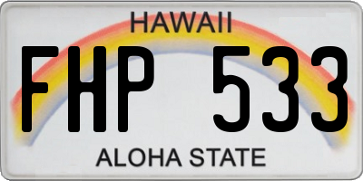 HI license plate FHP533