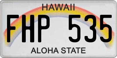 HI license plate FHP535