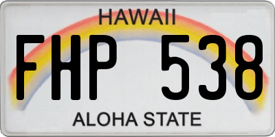 HI license plate FHP538