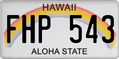 HI license plate FHP543
