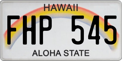 HI license plate FHP545