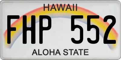 HI license plate FHP552