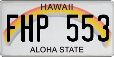 HI license plate FHP553