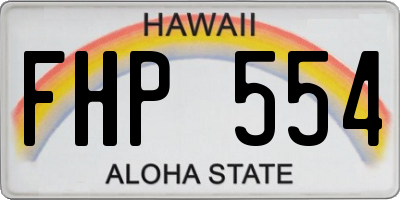 HI license plate FHP554
