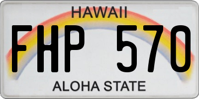 HI license plate FHP570