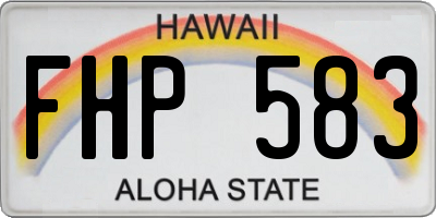 HI license plate FHP583