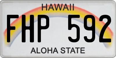 HI license plate FHP592