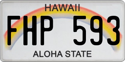HI license plate FHP593