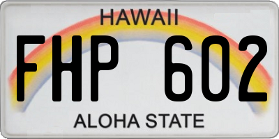 HI license plate FHP602
