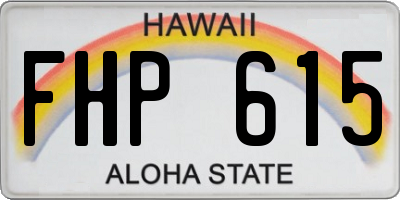 HI license plate FHP615
