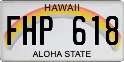 HI license plate FHP618