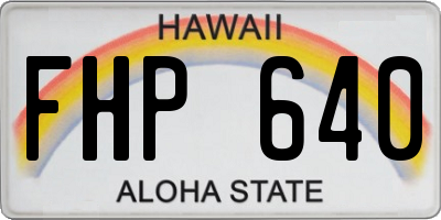 HI license plate FHP640