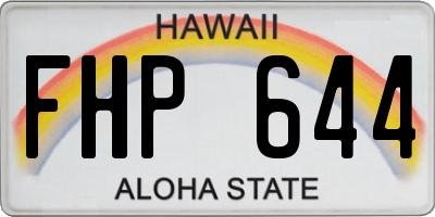 HI license plate FHP644