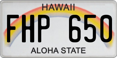 HI license plate FHP650