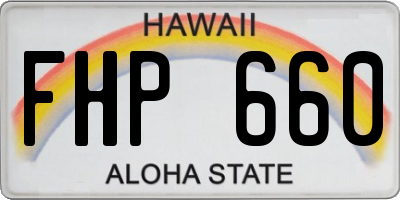 HI license plate FHP660