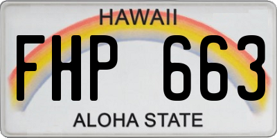 HI license plate FHP663