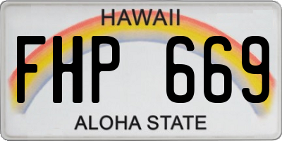 HI license plate FHP669