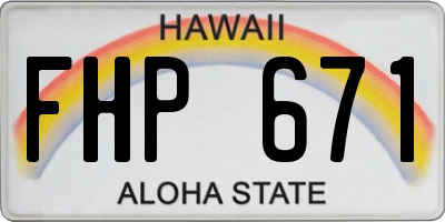 HI license plate FHP671