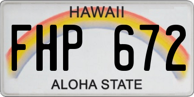 HI license plate FHP672