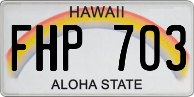 HI license plate FHP703