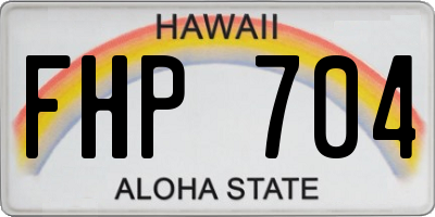 HI license plate FHP704