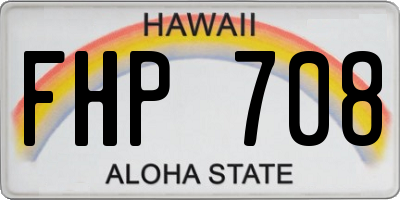 HI license plate FHP708