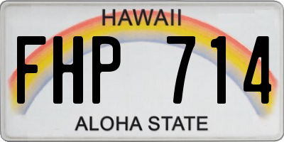 HI license plate FHP714