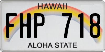 HI license plate FHP718