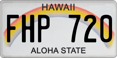 HI license plate FHP720