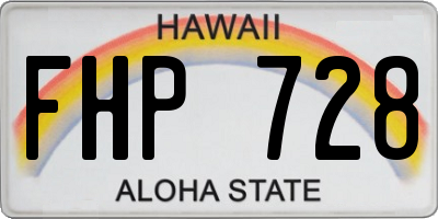 HI license plate FHP728