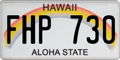 HI license plate FHP730