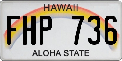 HI license plate FHP736