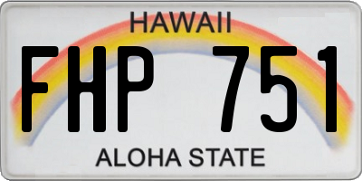 HI license plate FHP751