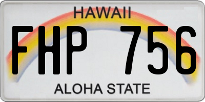 HI license plate FHP756