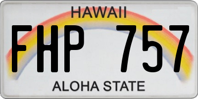 HI license plate FHP757