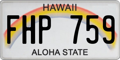 HI license plate FHP759