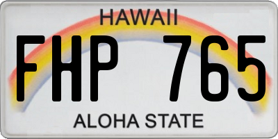 HI license plate FHP765