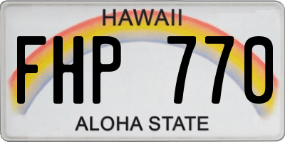 HI license plate FHP770