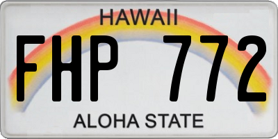 HI license plate FHP772