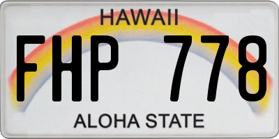 HI license plate FHP778